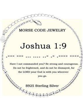 Sterling Silver Morse Code Bracelet for Women | Bible Verse Jewelry Gift